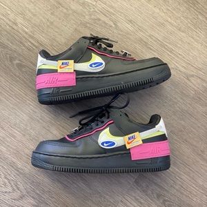 Nike Air Force 1 Low Shadow Cosmic Fuchsia Black/Pink Removable Patches